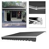 LZQ Aluminium Markise 3,6 x 3 m Balkonmarkise Sonnenschutz Kassettenmarkise...