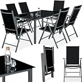 tectake® Sitzgarnitur Aluminium Klappstühle, Lounge Set mit 6X Stühle...