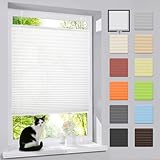 bobodeco Plissee ohne Bohren Klemmfix Faltrollo Jalousie Weiß 35x100cm...