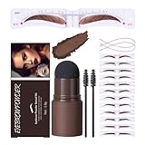 Augenbrauen Schablone Set, Augenbrauen Stempel Pulver Kit mit 12...