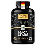 BIO Maca Kapseln (Schwarz) - Hochdosiert aus reiner Macawurzel, 3200 mg...