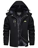 KEFITEVD Winterjacke Männer Warm Gefütterte Softshelljacke Wanderjacke...