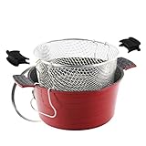 ROSSETTO Pommes Frites Topf 24 cm mit Frittierkorb, Aluguss Kochtopf...