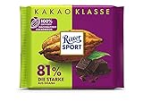 Ritter Sport Die Starke 81 % aus Ghana 100 g, pure Edel-Bitterschokolade...