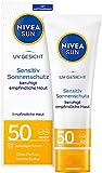 NIVEA SUN UV Gesicht Sensitiv Sonnenschutz LSF 50+ (50 ml), Gesichtscreme...