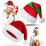 Dashfor 2Pcs Santa Hut Weihnachten Hüte für Erwachsene, Weihnachtsmann...