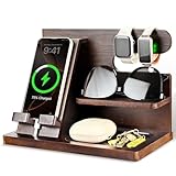 CHICHI:OÜ Schreibtisch Organizer Holz - Handy-Dockingstation aus Holz,...