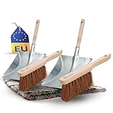 Novaliv 2X Kehrschaufel Set verzinkt Kokosborsten Kehrblech und Handfeger...