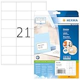 HERMA 4361 Adressetiketten, 25 Blatt, 70 x 42 mm, 21 pro A4 Bogen, 525...