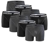 JACK & JONES Boxershorts 8er Pack - Dark Grey Melange - Gr. XL