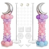TUZHE Ballonsäulenständer Set, 2m Höhenverstellbare ballonständer für...
