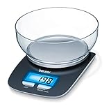 Beurer KS 25 Küchenwaage mit 1,2l Wiegeschüssel, digitale Küchenwaage...