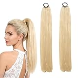 2 Stück Haarteil Ponytail Extension, Zopf Extension 70 Cm Pferdeschwanz...