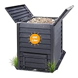 Yoursol Thermo Wood Komposter 600 L, inkl Bodengitter, Komposter Garten aus...