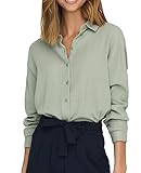 JDY Damen Musselin-Bluse JDYTheis Langarm 15271018 Desert Sage XL