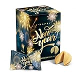 FOOD crew 12x Glückskekse Happy New Year - Neujahr Glückskeks mit...