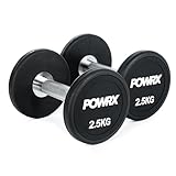 POWRX Professionell Rundhantel 2er Set inkl. Workout I Gummi Kurzhantel...