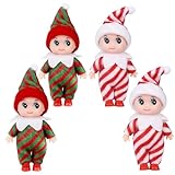 4 Stück Mini-Puppe Elf Weihnachten Baby Winziger Weihnachtself für...