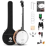 Vangoa 5 Saiten Banjo Remo Kopf geschlossen Solid Back Banjos mit Anfänger...