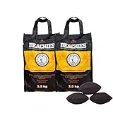 BlackSellig Beachies 5 kg (2 x 2,5 kg) Kokos Grill Briketts – 100 %...