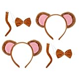 COOLHIYA 2 Sets Tier-Cosplay-Stirnband mit Affenohren und,...