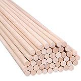 H&S Holzstäbchen zum Basteln - 100 Stück Rund Holz - 30cm x 6mm...