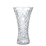 H&D HYALINE & DORA Klare dicke Glasvase, 24 cm Kristallvase große...