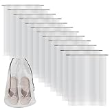 JYiuog 12 Stück Transparente Schuhtaschen mit Seil, tragbare...