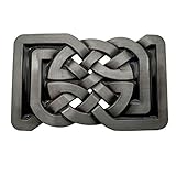 YONE Xwest Gürtelschnalle mit keltischem Knoten, rechteckig, grau, 1.5...