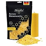 daswachs.de® Kerzenwachs Bienenwachs Pastillen gelb 500gr. Made in Germany...