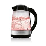 GOURMETmaxx Glas-Wasserkocher LED-Farbwechsel 1,7l 2200W schwarz/Edelstahl