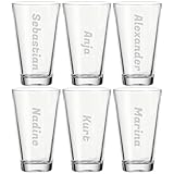 LUXENTU Trinkglas mit Gravur, 300 ml, Universalgläser mit personalisierter...