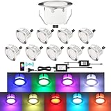 DarisingSun 10er Set WIFI LED Bodeneinbauleuchten Außen RGB Ø45mm LED...