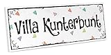 ARTFAVES® Türschild mit Spruch - Villa Kunterbunt | Vintage Deko Schild...