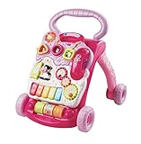 VTech Baby Spiel- und Laufwagen pink – Lauflernwagen mit regulierbarer...