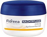Florena Nachtpflege Q10 & Aprikosenkernöl, Gesichtscreme gegen Falten mit...
