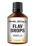 Body Attack Flav Drops®, 50 ml, Vanille, Aromatropfen für Lebensmittel,...