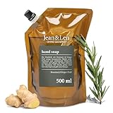 Jean & Len Handseife Rosemary & Ginger, reinigt beanspruchte Hände, für...