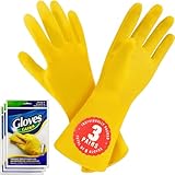 SteadMax 3 Paare Kleine Reinigungshandschuhe, Wiederverwendbare Naturlatex...
