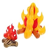 TOPBATHY 2 Stück Aufblasbare Lagerfeuer Dekoration mit LED Beleuchtung...
