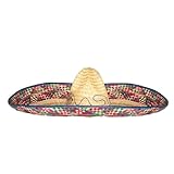 TrendandStylez Sombrero, ⌀ 70cm, bunt, Strohhut Mexikaner, Gaucho, Ethno...