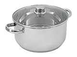 Crealys 502388 Suppentopf mit Glasdeckel, Edelstahl, 10 l, 28 cm...