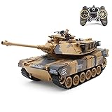 fisca 1/18 Ferngesteuerter Panzer 2,4 GHz, 15 Kanal M1A2 RC Panzer mit...