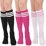 DRESHOW 3 Paar Damen Mädchen Kniestrümpfe Sportsocken Strümpfe Strümpfe...