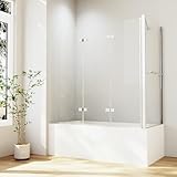 Hopibath Duschabtrennung für Badewanne 120x140 cm mit Seitenwand für 75...