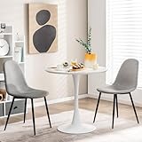 DCLINAD Esstisch 80 cm rund Küchentisch für 2 Personen Esszimmertisch mit...