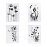 arriettycraft Stempel-Set, Muster: Löwenzahn, Lavendel, Blumen, Blätter,...