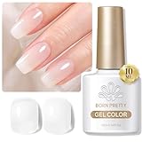 Born Pretty Gellack Milchig Weiss, Gel UV Nagellack Natur Jelly Transparent...