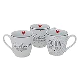 BOLTZE 3er Set Jumbobecher 480ml XL Kaffeetassen SCHÖN DAS ES Dich GIBT...