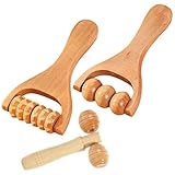 Healvian 3 Stück Massageroller Holz Anti Massagegerät Massageroller mit...